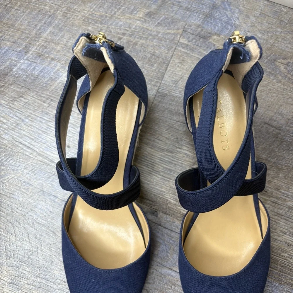 Talbots LYNDSAY D'ORSAY ESPADRILLE WEDGES - Picture 4 of 12